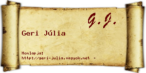Geri Júlia névjegykártya
