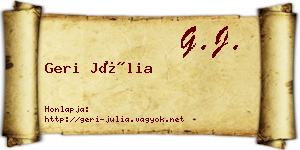 Geri Júlia névjegykártya